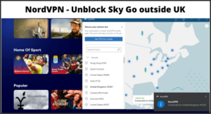 NordVPN - Unblock Sky Go outside UK