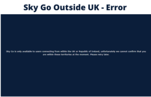 Sky Go Outside UK - Error