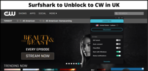 Surfshark to Unblock to CW in UK