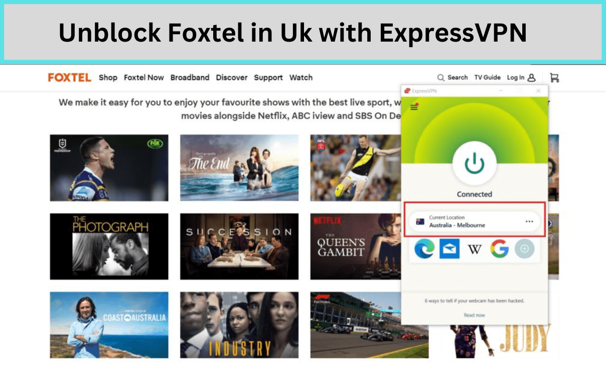 Unblock Foxtel in Uk with ExpressVPN