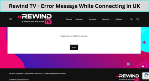 Error message while connecting in UK - Rewind TV