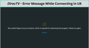 DirecTV - Error Message While Connecting in UK