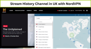 Stream History Channel with NordVPN