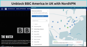 Unblock BBC America in UK with NordVPN