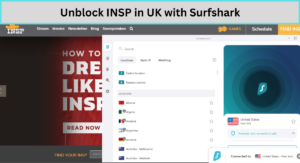 Unblock INSP in UK with Surfshark