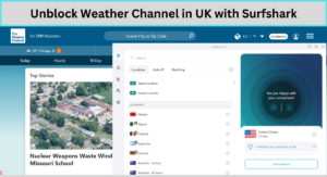 Unblock Weather Channel in UK with Surfshark