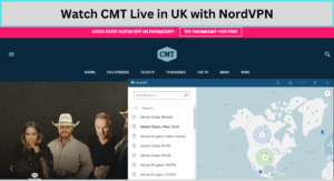 Watch CMT Live in UK with NordVPN
