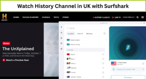 Stream History Channel with Surfshark