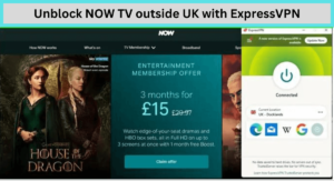 Unblock NOW TV outside UK with ExpressVPN
