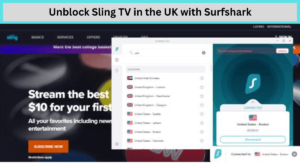 Unblock Sling TV in the UK with Surfshark