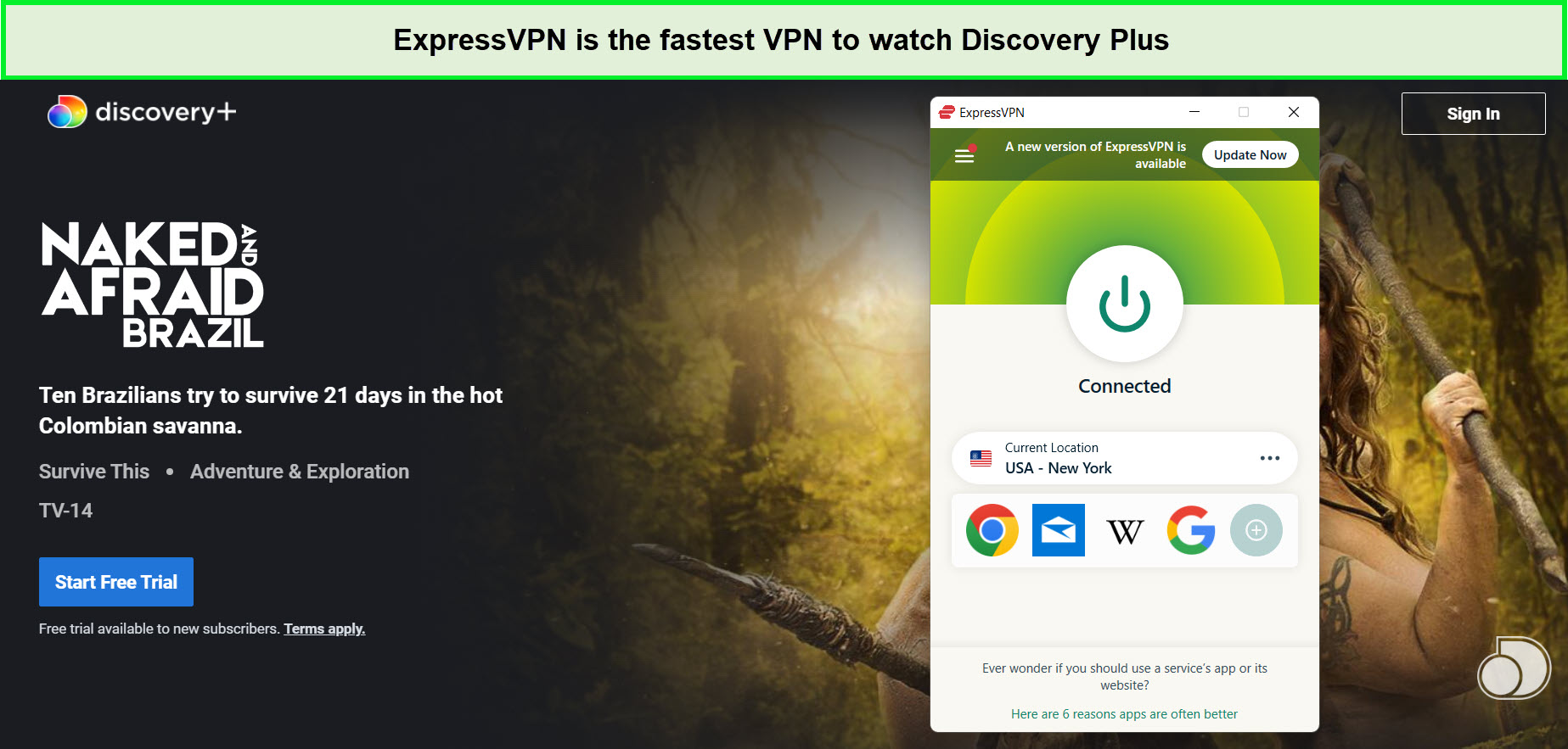 expressvpn-is-the-best-vpn-to-watch-naked-and-afraid-brazil-season-16-on-discovery-plus-uk