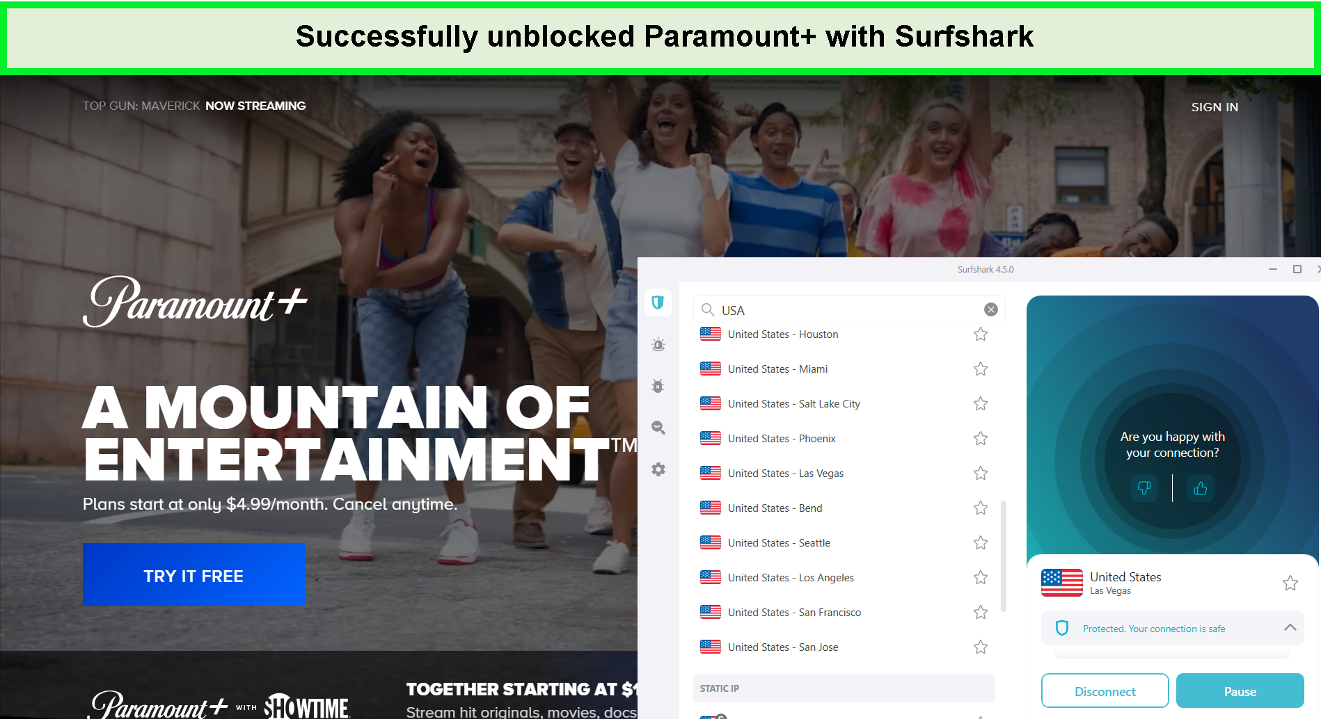 successfully-unblocked-paramount-with-surfshark-in-uk