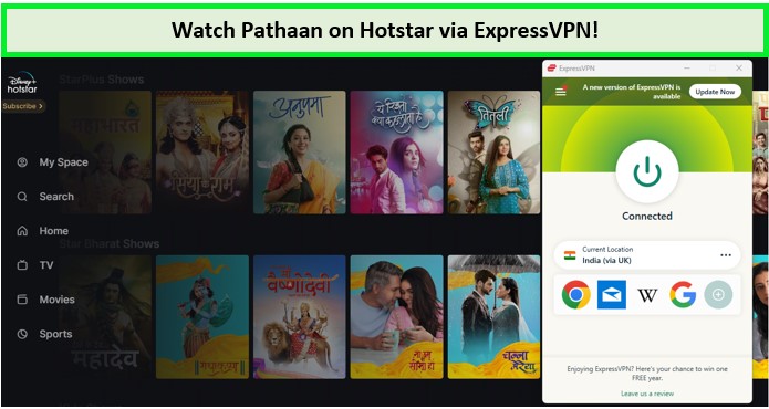 Watch Pathaan (2023) in UK on Hotstar 