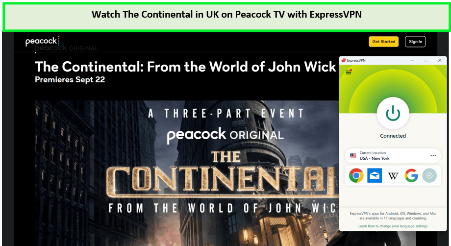 Watch-The-Continental-in-UK-on-Peacock-with ExpressVPN